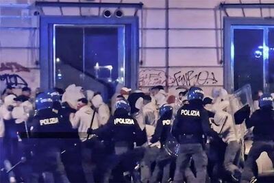 Incidentes en la Champions League: hinchas de Unión Berlin fueron detenidos en Nápoles
